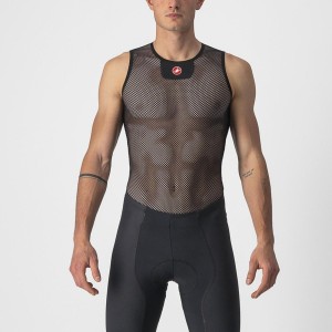 Black Castelli CORE MESH 3 SLEEVELESS Men Base Layer | MKP289064