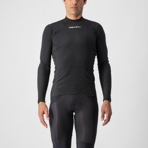 Black Castelli FLANDERS WARM LONG SLEEVE Men Base Layer | NXM217950