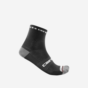 Black Castelli ROSSO CORSA PRO 9 Men Socks | BGF814936