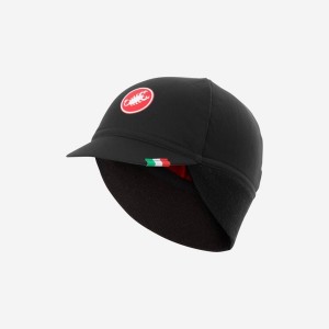 Black Red Castelli DIFESA THERMAL Women Cap | CMY215764