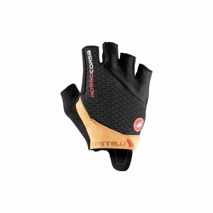 Black / Brown Castelli ROSSO CORSA PRO V Men Gloves | QDZ964287