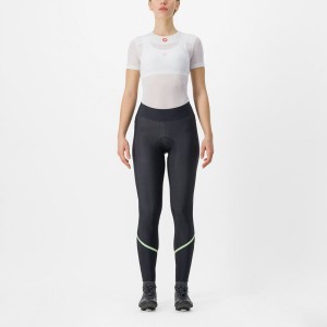 Black / Mint / Black Castelli VELOCISSIMA THERMAL Women Leggings | ZWH450637