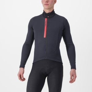 Black / Red Castelli ENTRATA THERMAL Men Jersey | HCT064235