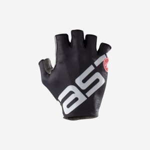 Black / Silver Castelli COMPETIZIONE 2 Men Gloves | QKG036184