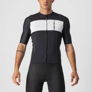 Black / Silver Grey / White Castelli PROLOGO 7 Men Jersey | JZP913450