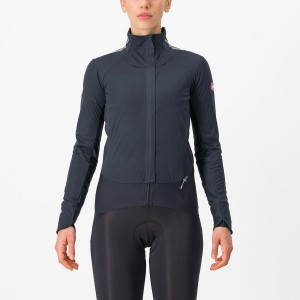 Black / Silver / Dark Castelli ALPHA DOPPIO ROS W Women Jackets | FCK321956