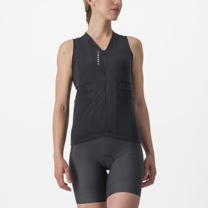 Black / White Castelli ANIMA 4 SLEEVELESS Women Jersey | SXR248106