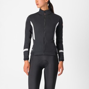 Black / White Castelli DINAMICA 2 Women Jackets | FSO462738