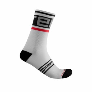 Black / White Castelli PROLOGO 15 Men Socks | JUZ394501