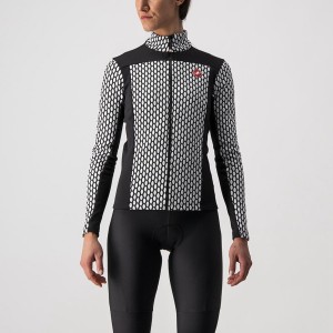 Black / White Castelli SFIDA 2 FZ Women Jersey | TVB872945