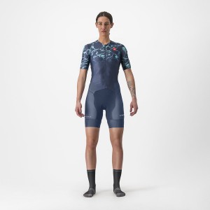 Blue / Light Turquoise Castelli FREE SANREMO 2 W SHORT SLEEVE Women Suits | AUS642930