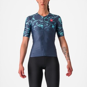 Blue / Light Turquoise Castelli FREE SPEED 2 W RACE TOP Women Suits | LMB269048