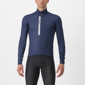 Blue / Silver Grey Castelli ENTRATA THERMAL Men Jersey | NAK527489