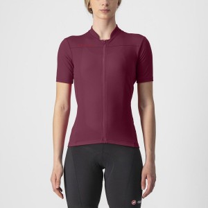 Burgundy / Red Castelli ANIMA 3 Women Jersey | SON906754