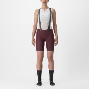 Deep Burgundy Castelli FREE AERO RC W Women Bib Shorts | LUN947250