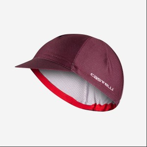 Deep Burgundy Castelli ROSSO CORSA 2 Men Cap | KXH341657