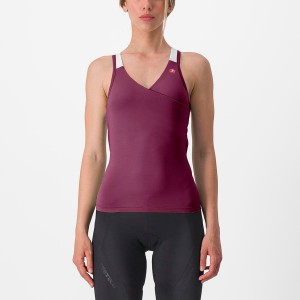 Deep Purple / White Castelli SOLARIS TOP Women Jersey | JBV761054