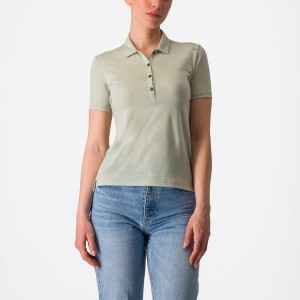 Green Castelli MERINO W POLO Women Casual | RPU519280