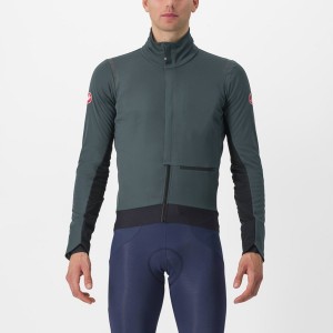 Green / Black Castelli ALPHA DOPPIO ROS Men Jackets | RIH143259