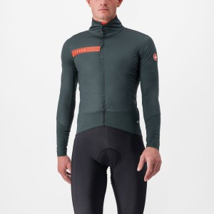 Green / Red Orange Castelli BETA RoS Men Jackets | CTH328401