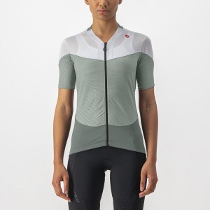 Green / White Castelli GRADIENT COLOR BLOCK Women Jersey | ULR238956