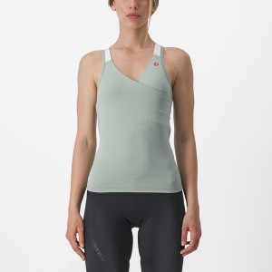 Green / White Castelli SOLARIS TOP Women Jersey | PBQ301652