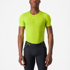 Light Green Castelli PRO MESH 2.0 SHORT SLEEVE Men Base Layer | OSL405876