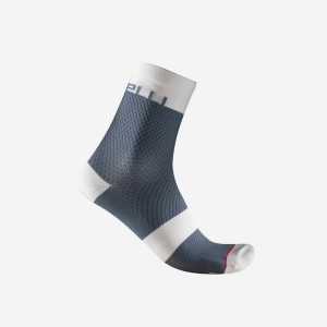 Light Grey Blue / White Castelli VELOCISSIMA 12 Women Socks | NPU942735