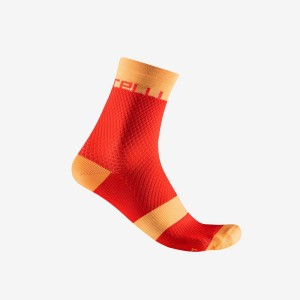 Orange Castelli VELOCISSIMA 12 Women Socks | CFP056714