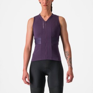 Purple White Castelli ANIMA 4 SLEEVELESS Women Jersey | YUM382197