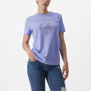 Purple White Castelli PEDALARE TEE Women Casual | ROA405826