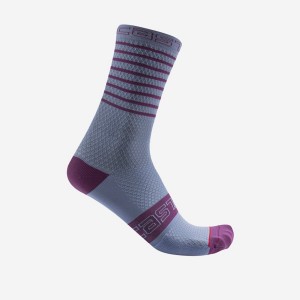 Purple White Castelli SUPERLEGGERA W 12 Women Socks | KLE159706