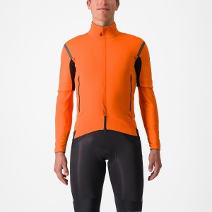 Red Orange / Dark Grey Castelli PERFETTO RoS 2 CONVERTIBLE Men Jackets | AEZ920581