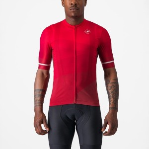 Red / Red / White Castelli ORIZZONTE Men Jersey | KOD269750