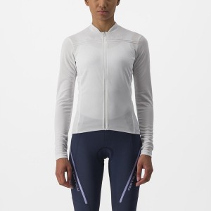 White Castelli ANIMA 4 LONG SLEEVE Women Jersey | MWB721640