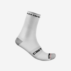 White Castelli ROSSO CORSA PRO 15 Men Socks | CSP365928