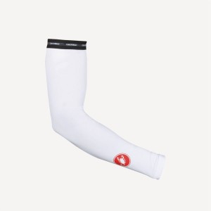 White Castelli UPF 50 + LIGHT ARM SLEEVES Women Arm Warmer | PLR391842