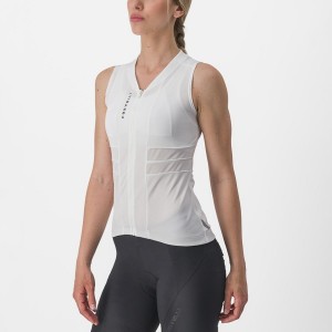 White / Black Castelli ANIMA 4 SLEEVELESS Women Jersey | AMB863591