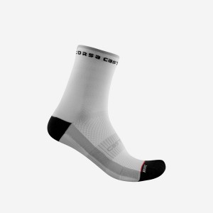 White / Black Castelli ROSSO CORSA W 11 Women Socks | XOW305874