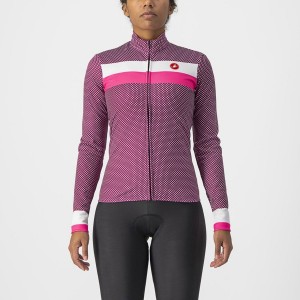 White / Pink Castelli VOLARE LS Women Jersey | RTX452791