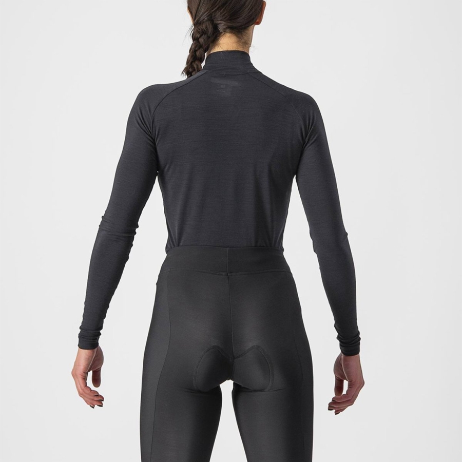 Black Castelli BANDITO WOOL W LS Women Base Layer | PNR358749