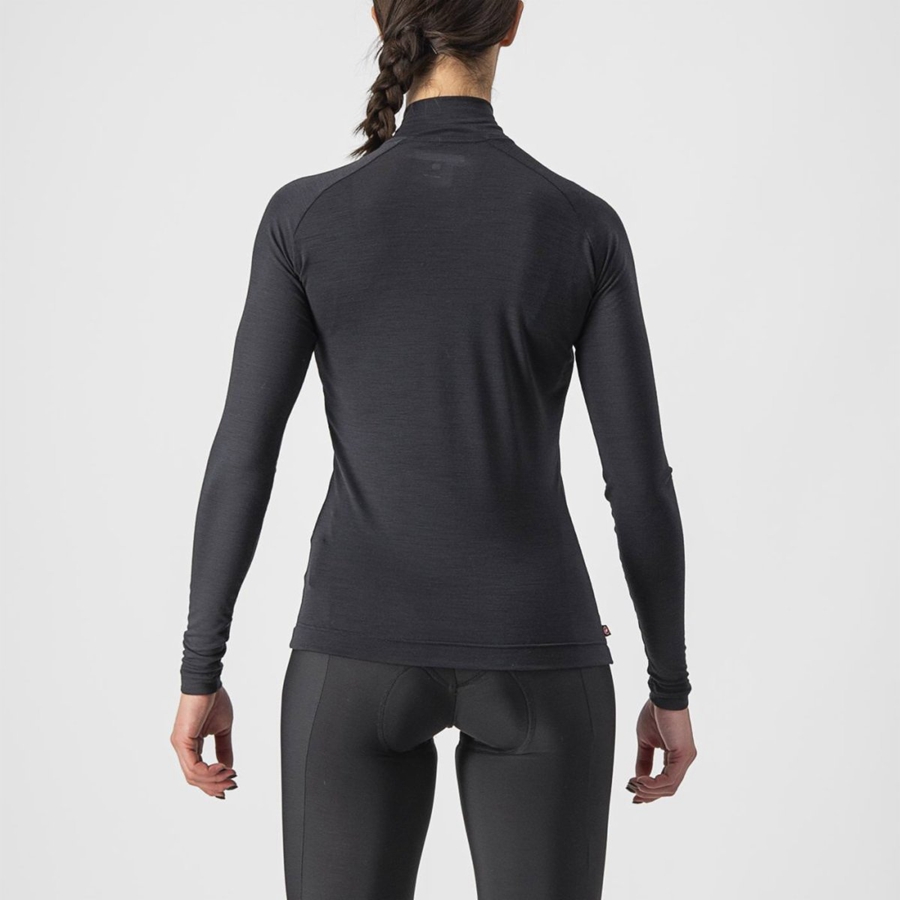 Black Castelli BANDITO WOOL W LS Women Base Layer | PNR358749