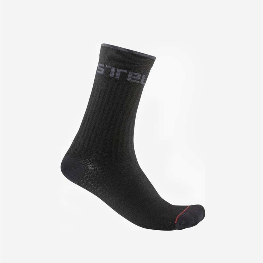 Black Castelli DISTANZA 20 Men Socks | XFG458316