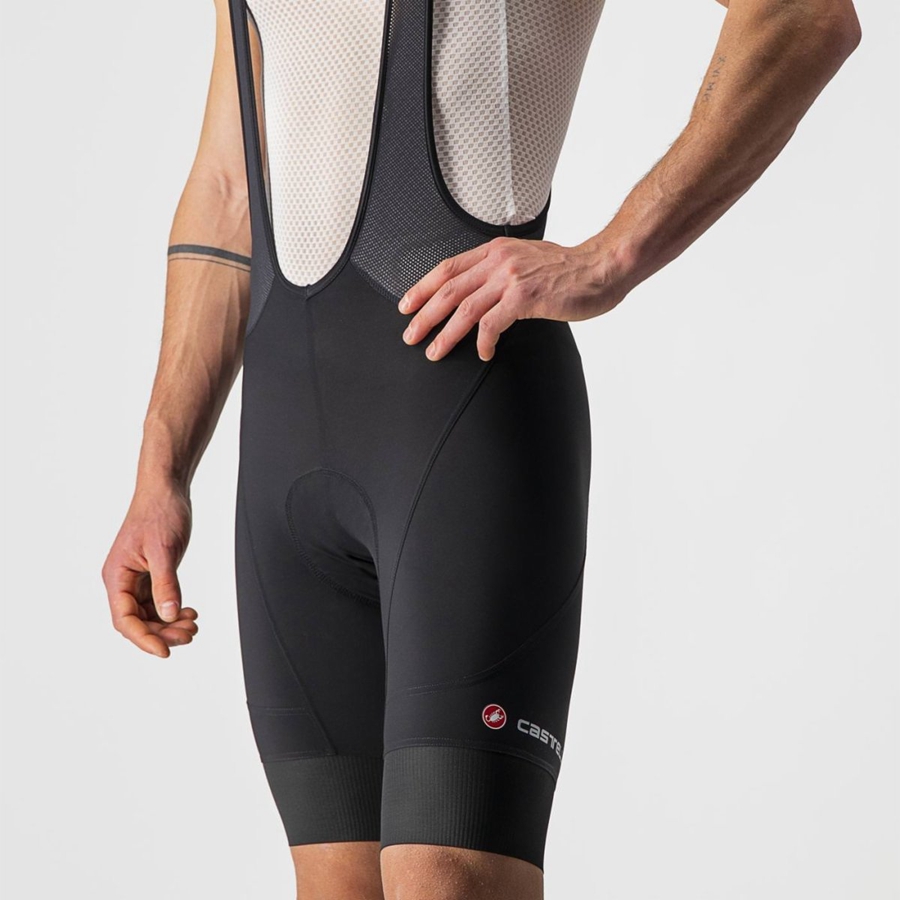 Black Castelli ENDURANCE 3 Men Bib Shorts | NJR142580