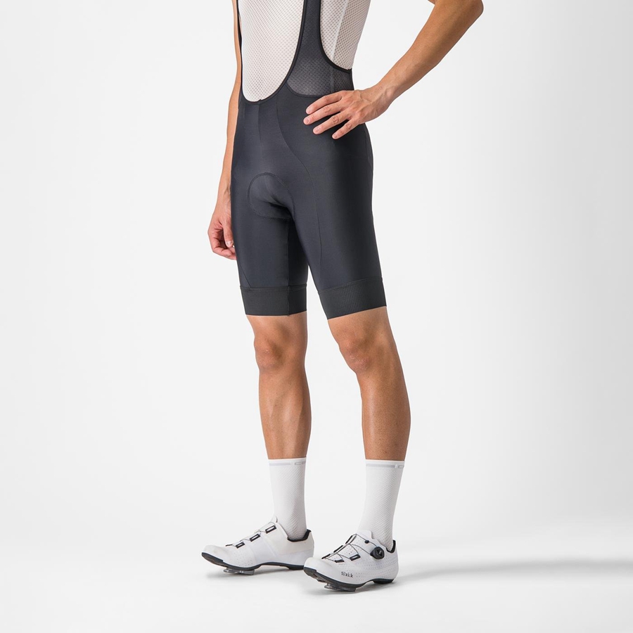 Black Castelli ENTRATA 2 Men Bib Shorts | EZU385490