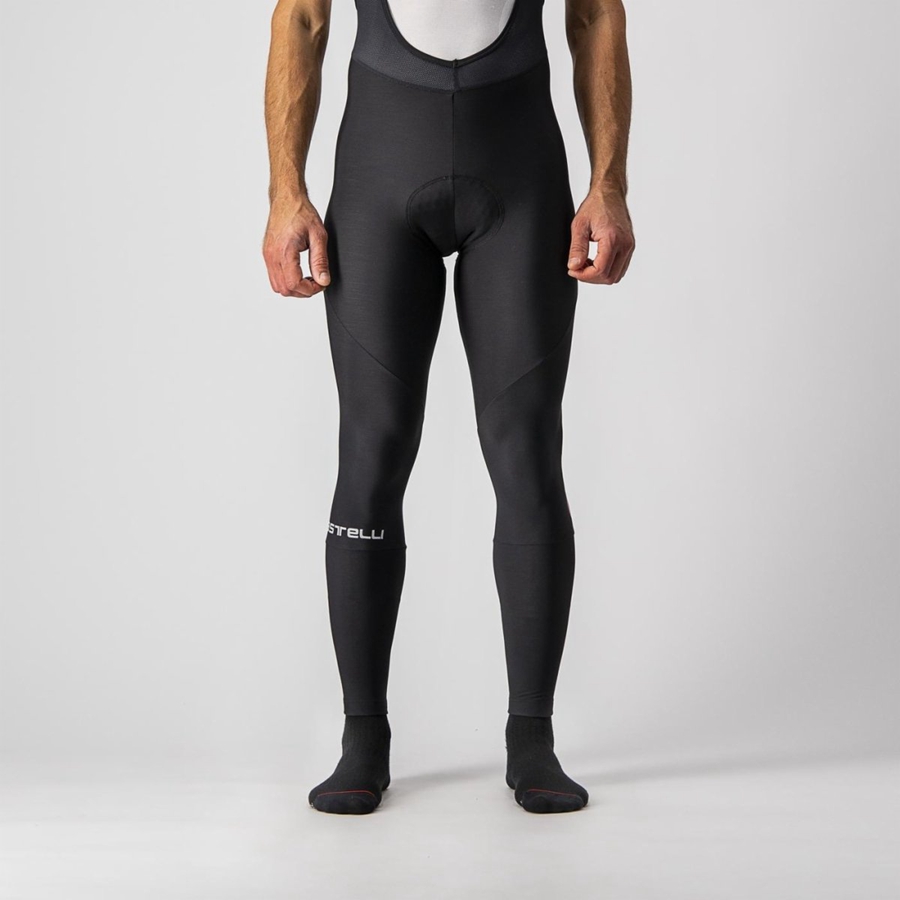 Black Castelli ENTRATA Men Bib Tights | WCA629583