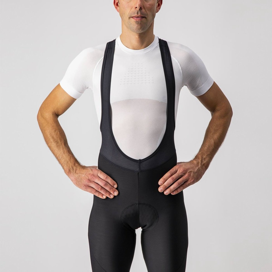 Black Castelli ENTRATA Men Bib Tights | WCA629583