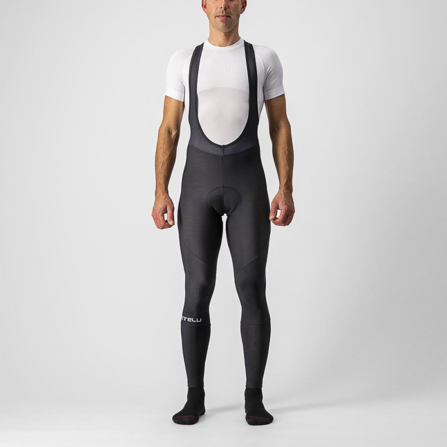 Black Castelli ENTRATA Men Bib Tights | WCA629583