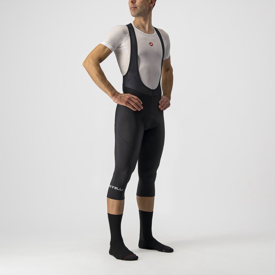 Black Castelli ENTRATA THERMAL BIB KNICKER Men Leggings | WPB538940