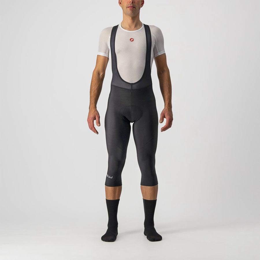 Black Castelli ENTRATA THERMAL BIB KNICKER Men Leggings | WPB538940